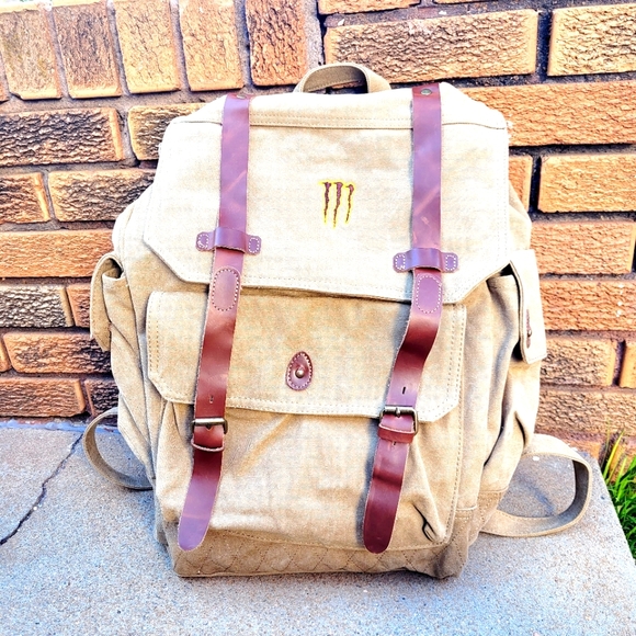 Java Monster Energy Java Backpack Canvas and Leather - Picture 2 of 13